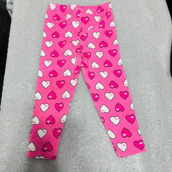Toddler Girl Pink Tiara Heart Valentine's Day Pants Leggings 4T - Picture 2 of 6